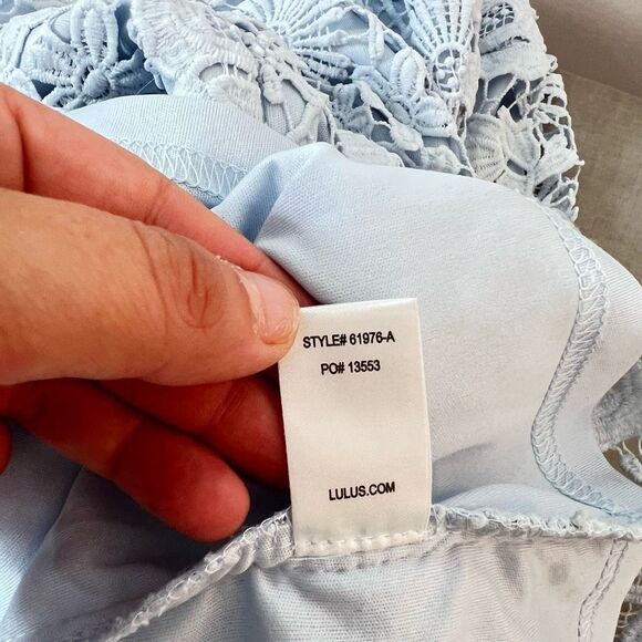 Lulu’s Love Poem Light Blue Lace Mini Dress size small - Picture 13 of 14